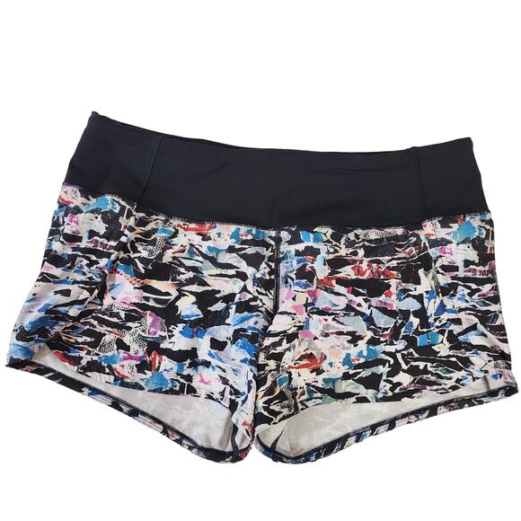 Lululemon Speed Up Shorts Culture Clash Multi Black Size 8 - Picture 1 of 9